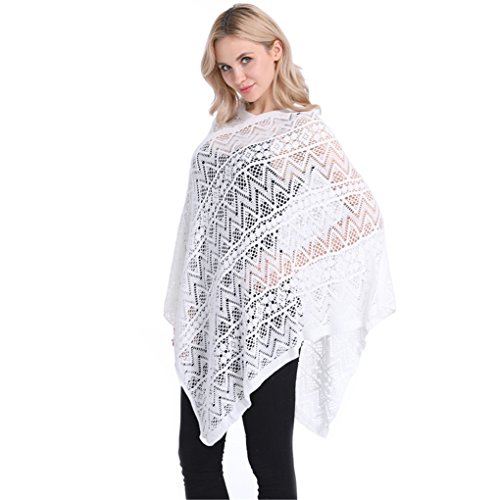 Leoparts Women Soft Knitted Pullover V Neck Batwing Poncho Cape Spring Sweater Cloak Shawl