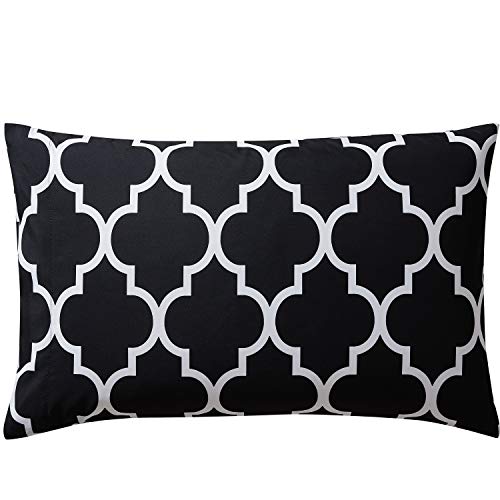 image for Mellanni Bed Sheet Set Twin-Black - Brushed Microfiber Printed Bedding