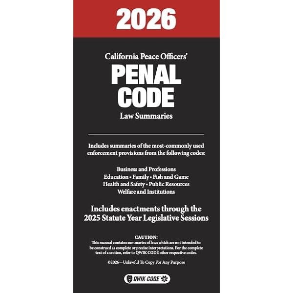 Penal Code 182 Penal Codes For Police Officers