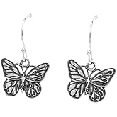 Sterling Silver Butterfly Dangle Earrings