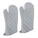 New Star Foodservice Oven Mitts with Extra Defense, up to 400F, Set of 2 (Silver (Interwoven Cloth/Silicone), 15-Inch (Set of 2))
