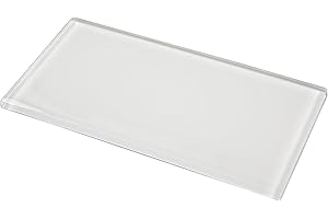 Lovdeco Peel and Stick Glass Subway Tile, 3 x 6 Inch, 5 Sq Ft, White Glass for Bathroom Kitchen Backsplash Wall, 40-Pack