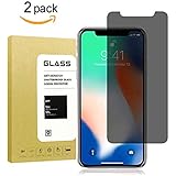 for iPhone X Privacy Screen Protector Full Coverage[2Pack],lemonkey[9H Hardness][3D Touch][Bubble Free][Anti-Scratch] Tempered Glass Anti-Spy Screen Protector for iPhone X/iPhone 10