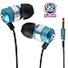 GOgroove Earbud Headphones with Deep Bass & Comfortable Ear Gel Tips (Blue) - in Ear Earphones Featuring Noise Isolating Design, Durable Alloy Driver Housing, & Ergonomic Angled Stay-in Fit