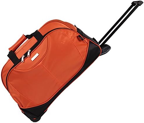 Travel Tote Suitcase, SIYUAN Duffle Suitcase Rolling for Trip Travelling Orange Large