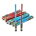 Light Saber Pencil Eraser Party Favors, 24 pack of Blue and Red Pencil with 3D Eraser
