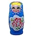 MAGIKON Blue Set of 5 Cutie Nesting Dolls Matryoshka Madness Russian Doll , Easy to Open
