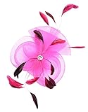 Womens Fascinator Hat with Clip and Brooch