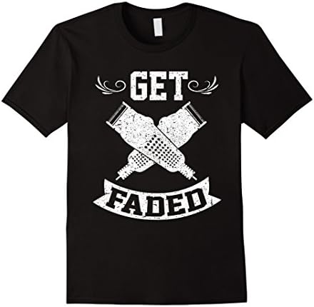 Mens Funny Get Faded Razor T-shirt Barbers Haircut Quote Gift Large Black