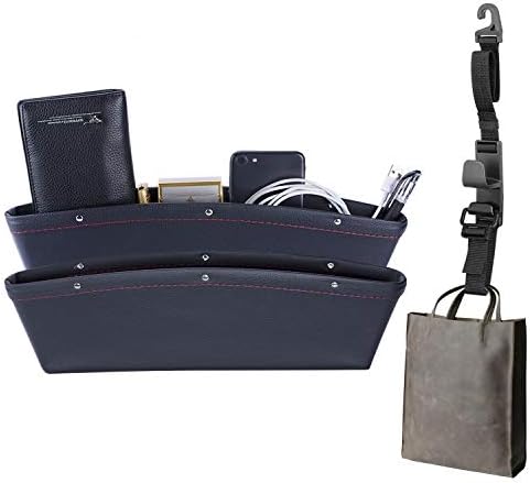 車 収納 車隙間収納 Vitcoco 車用 サイド収納ボックス シートポケット New 2個セット すき間ポケット 落下防止 シートフック 高級感のあるレザー仕様 コンソール 散らかった車内の小物をしっかり収納