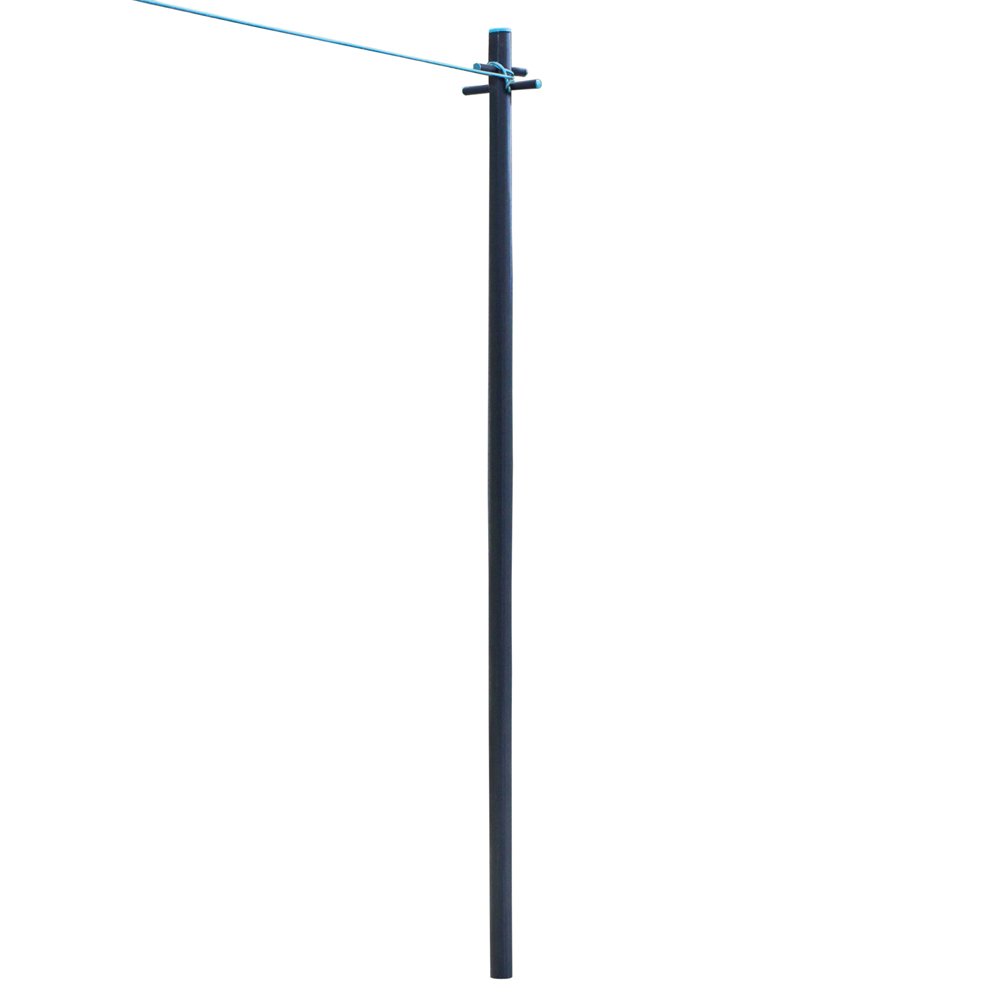 JVL 11-034 Clothes Pole Post with Washing Line and Ground Socket, Heavy Duty, Dark Grey Teal, Pack of 1