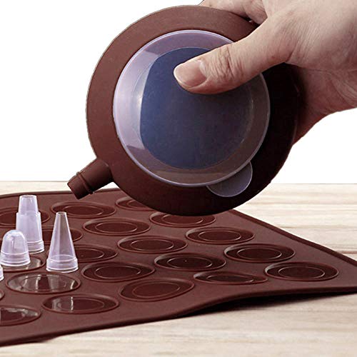 GARCENT Macaron Silicone Mat, Non-Stick Silicone Macaron Baking Mold Set, 48 Capacity Macaroon Kit with Cake Decorating Supplies
