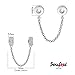 SOUFEEL Swarovski Charm Stopper 925 Sterling Silver Charms Safety Chain for Non-Threaded Bracelets