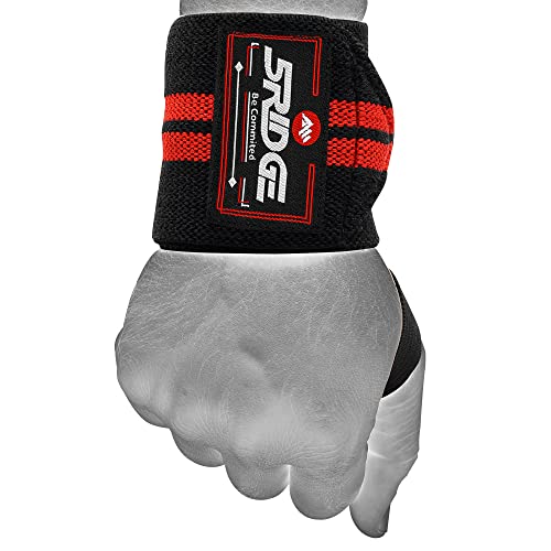 5RIDGE Weight lifting Wrist Wraps - Professional Grade with Thumb Loops. Wrist Supports Braces for Men & Women Strength Training gym fitness fist straps Sold as Pair One Size Fits All