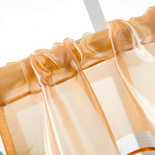 Clearance Sale!UMFun Leaves Sheer Curtain Tulle Window Treatment Voile Drape Valance 2 Panel Fabric (Coffee) - Thumbnail 7