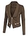 Doublju Womens Classic Stretch Knit Zip-Up Moto Jacket