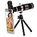 Jaylinna Upgraded Universal HD 18x Telephoto Telescope Sets Clip-on Camera Lens Kits with Tripod for Smartphones(Black)