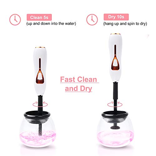 Vech Pro Makeup Brush Cleaner & Dryer Kit - The Best Professional Makeup Brush Cleaning Tool: Washing and Drying All Cosmetic Make Up Brushes in 30 Seconds - Natural Cleaning Solution for Makeup Brush