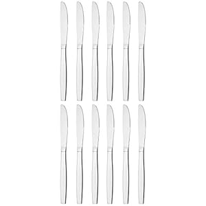 GRÄWE Tafelmessen van roestvrij staal, 12-delige messenset, gekartelde menumessen, gepolijst, vaatwasmachinebestendig…