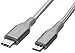 Amazon Basics Double Braided Nylon USB-C to Micro USB 2.0 Male Charger Cable, 1 Feet, Dark Grey