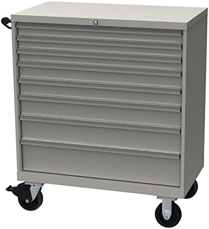 Lista International XSHS0900-0809MLG Mobile Modular Drawer Cabinet, 40-1/4" Width x 22-1/2" Depth x 47-3/8" Height, Light Gray