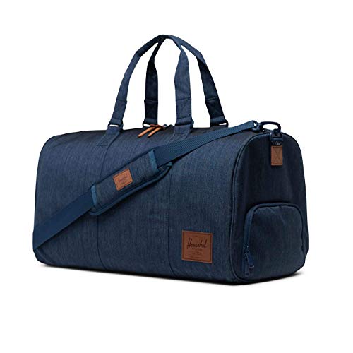 Herschel Novel Duffel Bag, Indigo Denim Crosshatch, Classic 42.5L