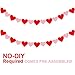 12.4' Long Valentine's Day Red Pink Heart Garlands Party Garlands Decoration Felt Hearts Banner Garland Backdrop Background Strings for Kids Wedding Birthday Baby Bridal Shower Classroom