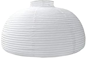 Set of 2 White Paper Lamp Shades, 18 Inch Round Rice Paper Lanterns for Soft, Easy Assembly Hanging Decor for Home & Party..
