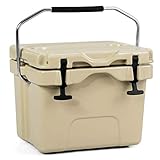 Goplus 16 Quart Cooler, Portable Insulated Ice Chest, 4-Day Ice Retention, 24-Can Capacity Camping Cooler Ice Box for Camping, Fishing and Other Activities