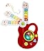 Toy Guitar 3-in-1 Musical Toy Guitar,Keyboard,Jazz Drum 3D Light Toy for Kids Musical Instrument Playset w/ Music, Lights (Red)