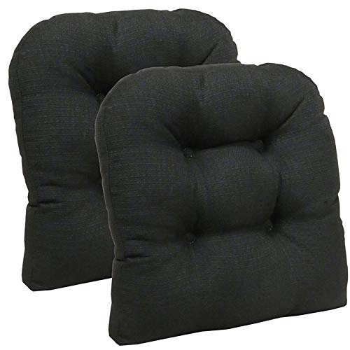 Klear Vu Omega Universal Tufted Extra Large No Slip Dining Chair Pads, 17 x 17 x 3 Inch, 2 Pack, 2 Pack, Midnight 2 Pack