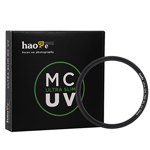 Haoge 55mm Ultra Slim MC UV Protection Multicoated Ultraviolet Lens Filter for Sony A37 A55 A57 A65 A77 A100 with DT 18-55mm f/3.5-5.6 SAM Lens