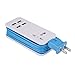 Mini USB Power Strip, 4 Port USB charger station 5V 2.1A-1A 21W Travel Charging Strip Outlets 5ft Extension Power Supply Cord with Universal Flat Wall Plug 100V-240V Input USB Power Sockets (Blue)