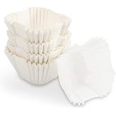 100 Count White Cupcake Liners, Square Baking Cup, Paper Cupcake Liners -No Smell, Food Grade & Grease