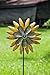 Metal Sunflower Kinetic Spinner Garden Stake