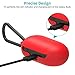 Keyanswer PC Case for Galaxy Buds Wireless 2019 / Galaxy Buds+ Plus 2020, Hard Protective Ring Case with Carabiner, Full Body Protection, Egg Case (Red)