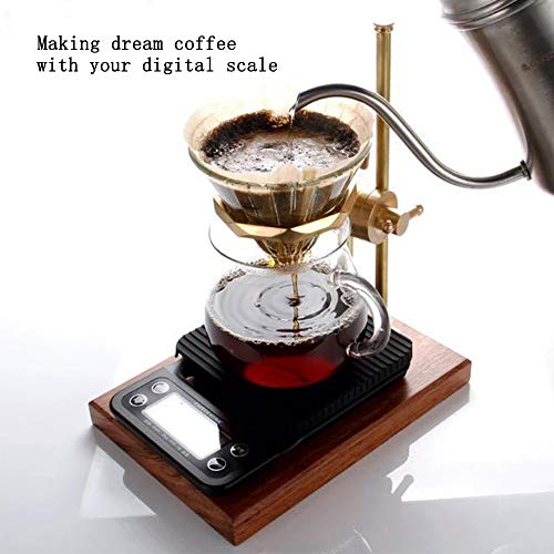 YYGJ Coffee Scale with Timer,Digital Kitchen Food Scale for Cooking Baking Electronic Weighing 6.6lb/3kg 1g Precision Sensors Black Batteries Included