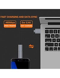 Adaptador USB C a USB, JXMOX USB tipo C hembra a USB 3.0 macho, adaptador hembra USB-C a USB-A macho, funciona con cable de carga USB-C, portátiles y cargadores de pared con interfaz USB A (plata)