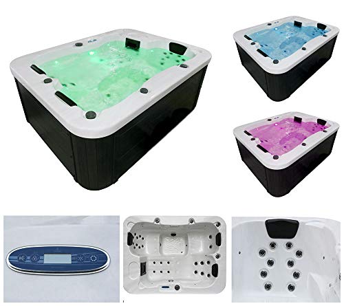 Home Deluxe - Outdoor Whirlpool - White Marble Pure - Maße: 210 x 160 x 85 cm - Inkl. Heizung, 27 Massagedüsen und 9… – Bild 3