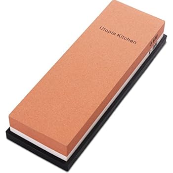 Utopia Kitchen Double-Sided Whetstone - Knife Sharpening Stone - Multi-Colored - 600/1000 Grit