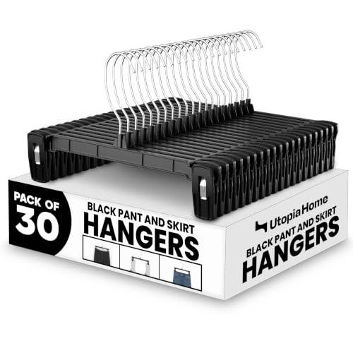 Utopia Home Skirt Hangers 30 Pack – Clips & 360° Swivel Hook