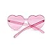 Heart Shaped Rimless Sunglasses Candy Steampunk Lens for women girl