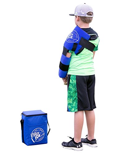 Pro Ice Youth Pitcher's Travel Kit - Small Shoulder Elbow Cold Therapy Wrap to Treat Rotator Cuff with Ice and Compression, PI820 Cooler Bag, Shoulder Wrap & Ice Packs Included