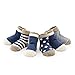 Kk 100 Unisex-baby Newborn 4-pack Colorful Socks (6-12Months, Blue series)