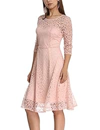 Elegante vestido de encaje floral de flores de ciruela con mangas 3 4, vestido de dama de honor con escote de ilusión