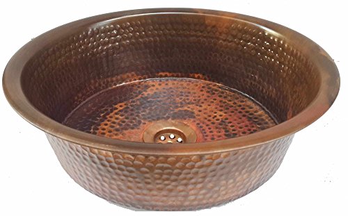 Egypt gift shops Varnish Coated Counter Top Mounting Vessel Fire Patina Natural Copper Bath Pan Sink House Repair - Thumbnail 4