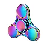 YGJ Spinner Fidget EDC ADHD Focus Toy Ultra Durable High Speed 3-7 Minute Spins Precision Zinc Alloy (Rainbow-Circle)