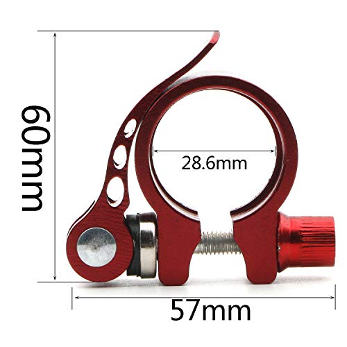 Rowiz Red Aluminum Alloy Bike Bicycle Quick Release Seatpost Clamp 31.8mm for OD 27.2/28.6mm Bike Seatpost, Pack of 9