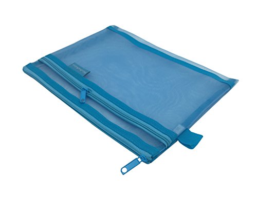 Kinhshion Zipper Pouch, Mesh Traveling Storage Bag, 3 PCS, A5 Size 8.8"×7" (Colour Random) (506)