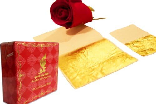 24K GOLD FACIAL MASK Anti Wrinkle Spa 100 Leaf Sheets 4 x 4 cm